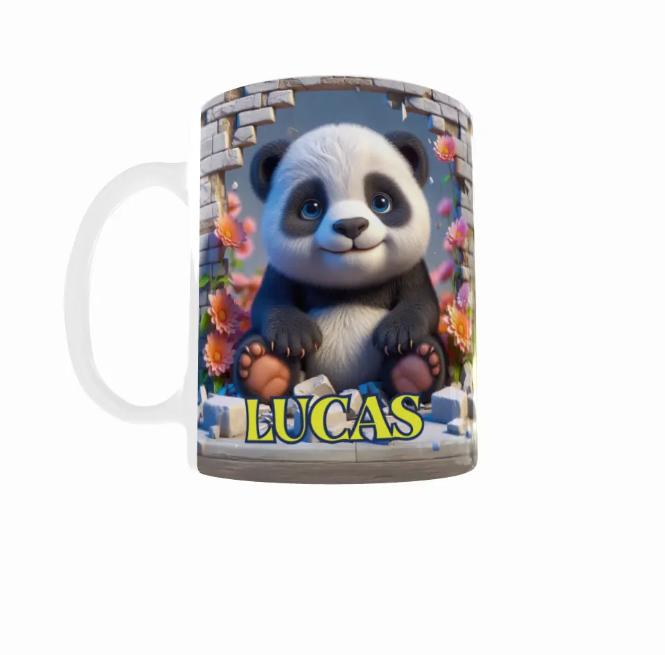 Mug panda + prénom